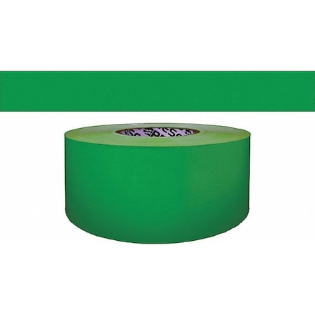 Barricade Tape, No Legend, Green, 3 in Wide x 200 ft Length, Polyethylene, 4 mil