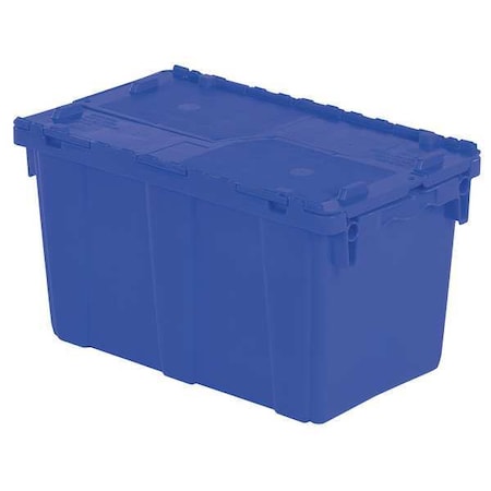 Attached Lid Container, 11.96 gal Volume Cap., 22 1/4 in L, 13 in W, 12 3/4 in H, Blue