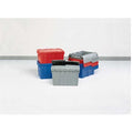 Attached Lid Container, 4.48 gal Volume Cap., 15 1/4 in L, 10 7/8 in W, 9 7/8 in H, Plastic, Gray