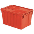 Attached Lid Container, 13.46 gal Volume Cap., 21 3/4 in L, 15 1/4 in W, 12 7/8 in H, Plastic, Red