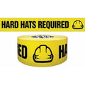 Barricade Tape, Hard Hats Required, Yellow, 3 in Wide x 1, 000 ft Length, Polyethylene, 4 mil