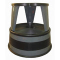 Round Office Stool, 2 Steps, 350 lb Load Capacity, 14 1/2 in Overall Height, Steel, Slate