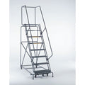 93 in H Steel Rolling Ladder, 6 Steps, 450 lb Load Capacity