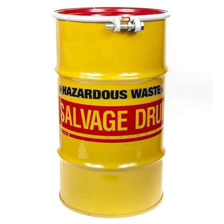 Open Head Transport Drum, Steel, 15 gal, Lined, Yellow