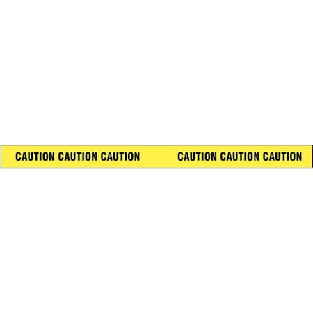 Barricade Tape, Caution, Yellow, 2 in Wide x 180 ft Length, Vinyl, 4 mil