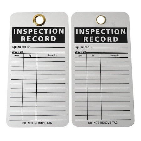Tag, Inspection, Cardstock, 3 in H x 5 3/4 in W, White, Rectangle, 25 PK