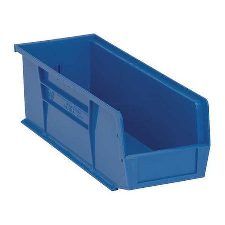 Hang & Stack Storage Bin, Polypropylene, Blue, 5 in H, 5 1/2 in W, 14 3/4 in L