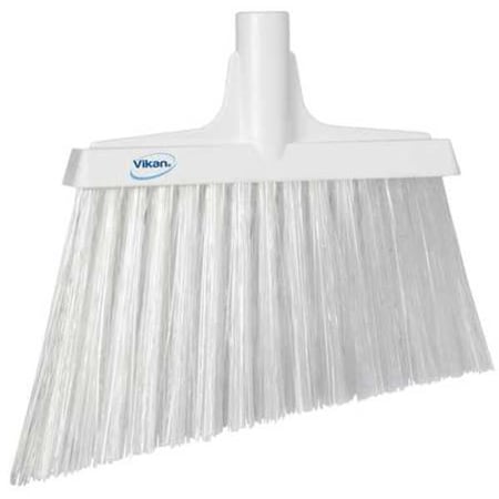 11 51/64 in Sweep Face Angle Broom, Stiff, Synthetic, White