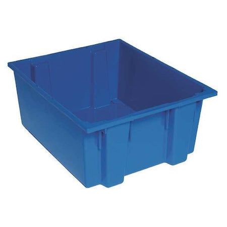 Stack & Nest Storage Container, 15 gal, 23-1/2 in L x 19-1/2 in W x 10 in H, Blue, Polyethylene