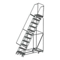 143 in H Steel Rolling Ladder, 11 Steps, 450 lb Load Capacity