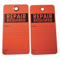 Tag, Repair, Cardstock, 3 in H x 5 3/4 in W, Red, Rectangle, 25 PK