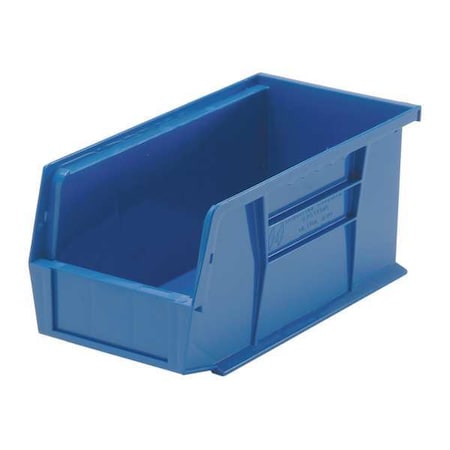 Hang & Stack Storage Bin, Polypropylene, Blue, 5 in H, 5 1/2 in W, 10 7/8 in L