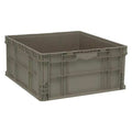 Solid & Stackable Straight Wall Storage Container, 26.2 gal, 24 in L x 22-1/2 in W x 11 in H, Gray