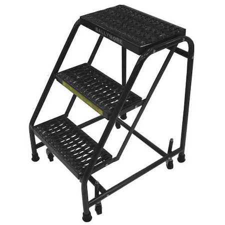28 1/2 in H Steel Rolling Ladder, 3 Steps, 450 lb Load Capacity