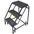 28 1/2 in H Steel Rolling Ladder, 3 Steps, 450 lb Load Capacity