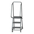 58 1/2 in H Steel Rolling Ladder, 3 Steps, 450 lb Load Capacity