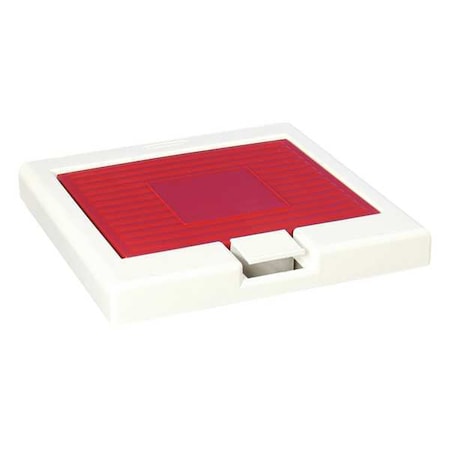 48 gal Trash Can Lid, Flat Red, polypropylene, 1 Openings 12 1/2 in W/Dia
