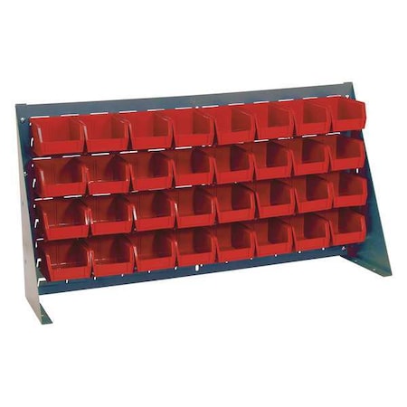Steel Louvered Bench Rack, 1/4 in D x 20 in H x 36 in W, Gray