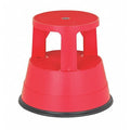 Round Office Stool, 2 Steps, 300 lb Load Capacity, 15 in Overall Height, Plastic, Red