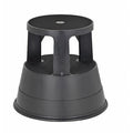 Round Office Stool, 2 Steps, 300 lb Load Capacity, 15 in Overall Height, Plastic, Black
