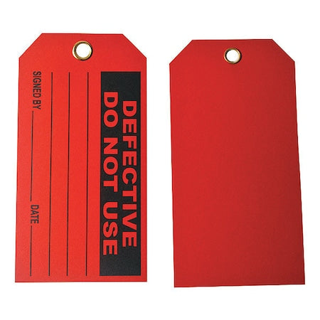 Do Not Use Tag, Cleaning and Maintenance, Polyester, 5 3/4 in H x 3 in W, Red, Rectangle, 100 PK