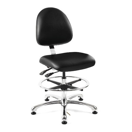 Vinyl Task Chair, 23" to 33", Black
