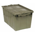 Attached Lid Container, 16.5 gal Volume Cap., 25 3/8 in L, 16 1/4 in W, 13 3/4 in H, Plastic, Gray