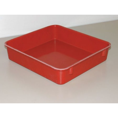 Stack & Nest Storage Container, 0.9 gal, 12-3/8 in L x 9-3/4 in W x 2-1/8 in H, Red