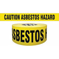 Barricade Tape, Caution Asbestos Hazard, Yellow, 3 in Wide x 1, 000 ft Length, Polyethylene, 4 mil