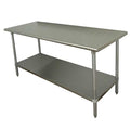 Fixed Work Table, Stainless Steel, 36" W, 35-1/2" Height, 675 lb., Straight
