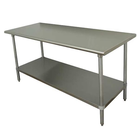 Fixed Work Table, Stainless Steel, 36" W, 35-1/2" Height, 675 lb., Straight
