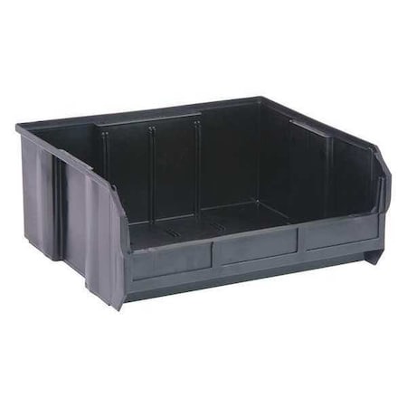 Hang & Stack Storage Bin, Polypropylene, Black, 7 in H, 16 1/2 in W, 14 3/4 in L