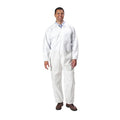 Disposable Coverallss, Collared Coverall, M, SMS, Elastic Wrist, Elastic Ankle, Serged Seam, White