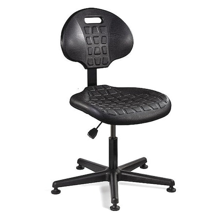 Polyurethane Desk Chair, 15" to 20", No Arms, Black