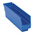 Shelf Storage Bin, Polypropylene, Blue, 4 in H, 2 3/4 in W, 11 5/8 in L
