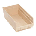 Shelf Storage Bin, Polypropylene, Ivory, 4 in H, 6 5/8 in W, 11 5/8 in L