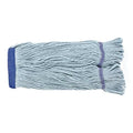 5 in String Wet Mop, 22 oz Dry Wt, Quick Change Connection, Looped-End, Blue, PET