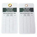 Tag, HeaderEye Wash Station Inspection, Cardstock, 5 3/4 in H x 3 in W, White, Rectangle, 25 PK