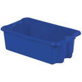 Hang & Stack Storage Bin, Plastic, Blue, 7 7/8 in H, 14 1/8 in W, 24 in L