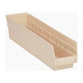 Shelf Storage Bin, Polypropylene, Ivory, 4 in H, 4 1/8 in W, 17 7/8 in L