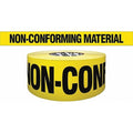Barricade Tape, Non-Conforming Material, Yellow, 3 in Wide x 1, 000 ft Length, Polyethylene, 4 mil