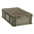 Solid & Stackable Straight Wall Storage Container, 10.5 gal, 24 in L x 15 in W x 9-1/2 in H, Gray