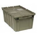 Attached Lid Container, 18.75 gal Volume Cap., 27 3/8 in L, 16 5/8 in W, 12 1/2 in H, Plastic, Gray