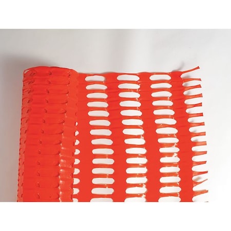 Snow Fence, 4 FT. X 100 FT., Orange, Oval Mesh Size 3.8"X 1.1"
