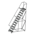 153 in H Steel Rolling Ladder, 12 Steps, 450 lb Load Capacity