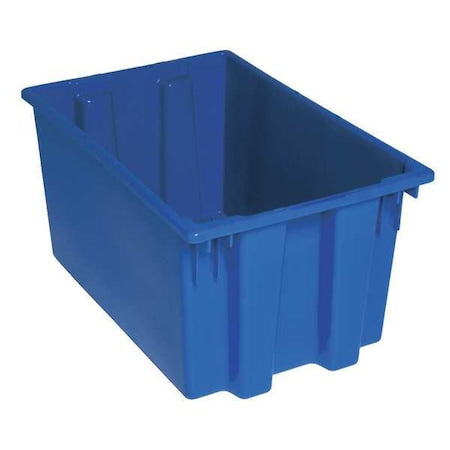 Stack & Nest Storage Container, 12.7 gal, 23-1/2 in L x 19-1/2 in W x 12 in H, Blue, Polyethylene