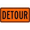 Detour Traffic Sign, 15 in Height, 30 in Width, Aluminum, Horizontal Rectangle, English