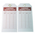 Tag, Ladder Inspection, Polyester, 3 in H x 5 3/4 in W, White, Rectangle, 100 PK