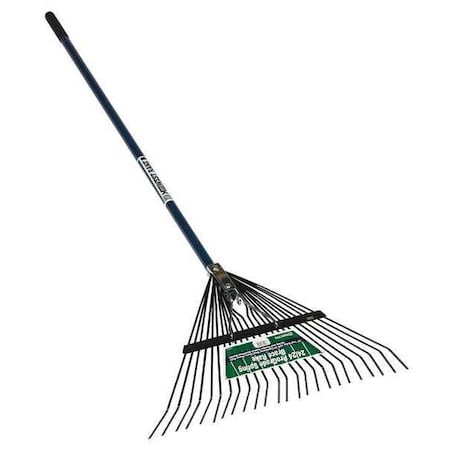 24 in Steel Spring Brace Spring Brace Rake, 24 Tines, 54 in L Aluminum Handle