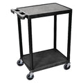 Utility Cart with Lipped Plastic Shelves, 300 lb Load Capacity, 2 Shelves, 24 in L, 18 in W